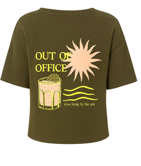 T-Shirt „Out of Office“ - Khaki