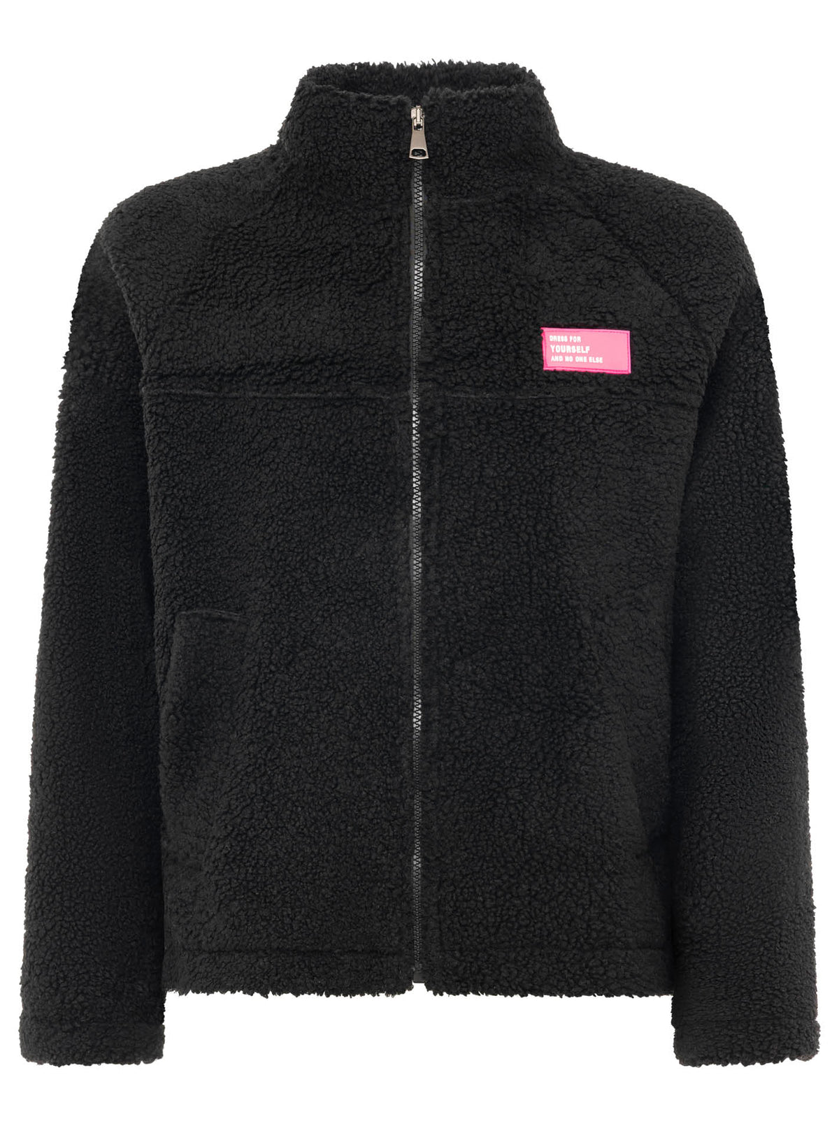 Zwillingsherz Teddy Fleece Jacke - Schwarz