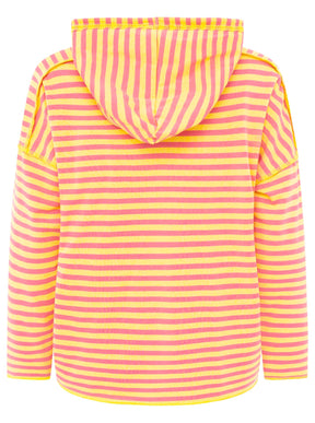 Zwillingsherz Hoodie "Neon Streifen" - Orange