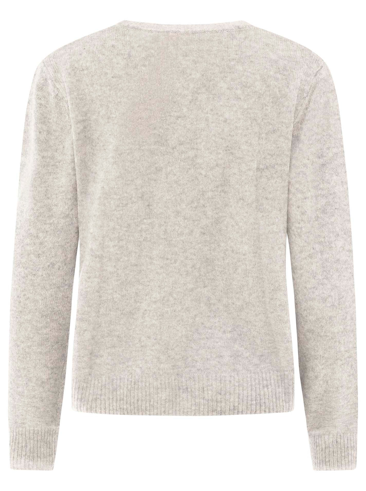 Zwillingsherz 100% Kaschmir Pullover Happy - Hellgrau