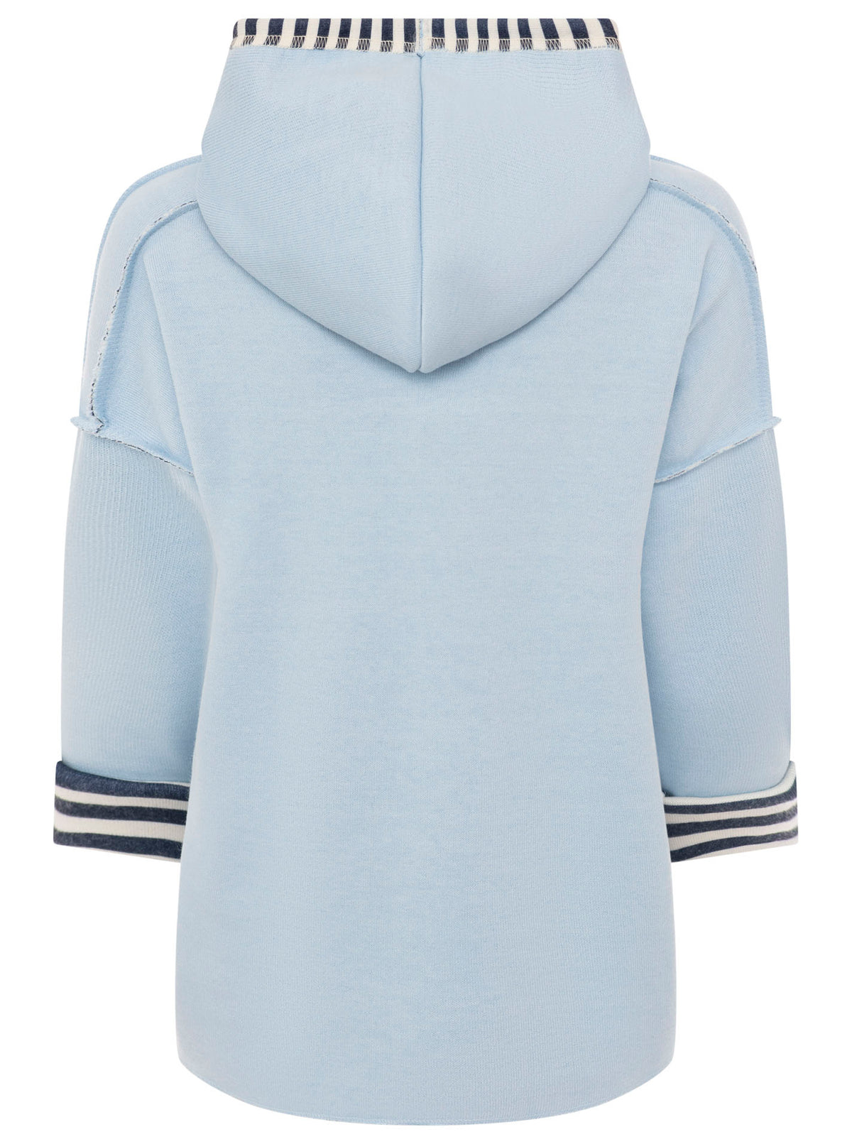 Zwillingsherz Doubleface Hoodie "Moin & Streifen" - Hellblau