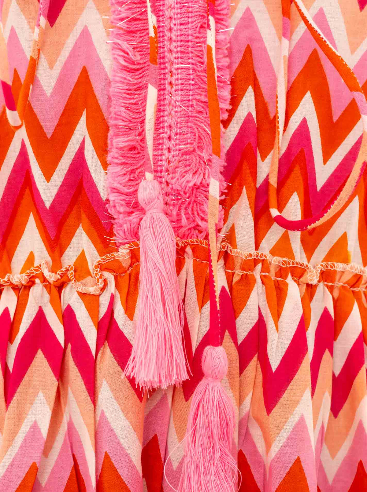 Zwillingsherz - Maxikleid "Zick Zack"- Orange