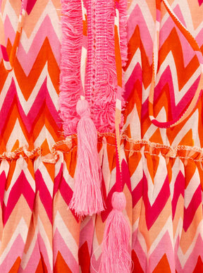 Zwillingsherz - Maxikleid "Zick Zack"- Orange