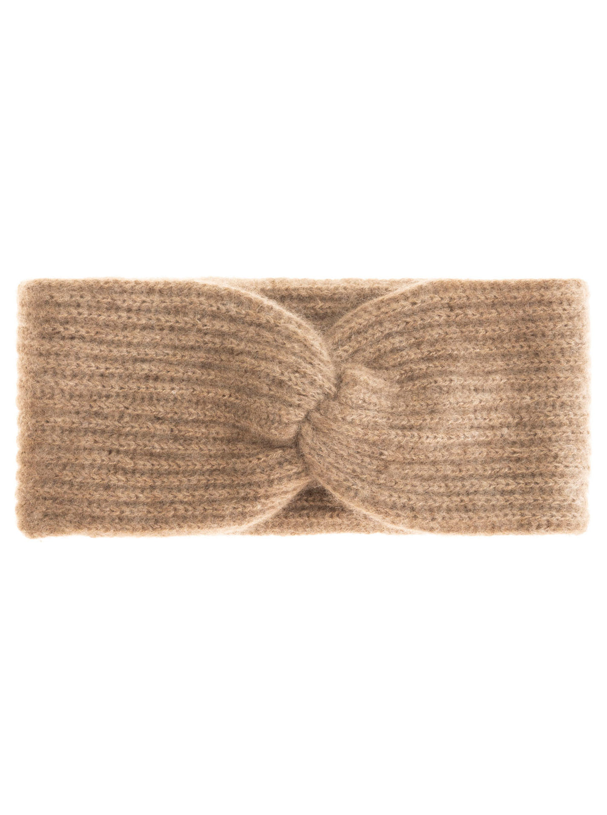 Zwillingsherz - 100% Kaschmir Stirnband - Mittelbeige
