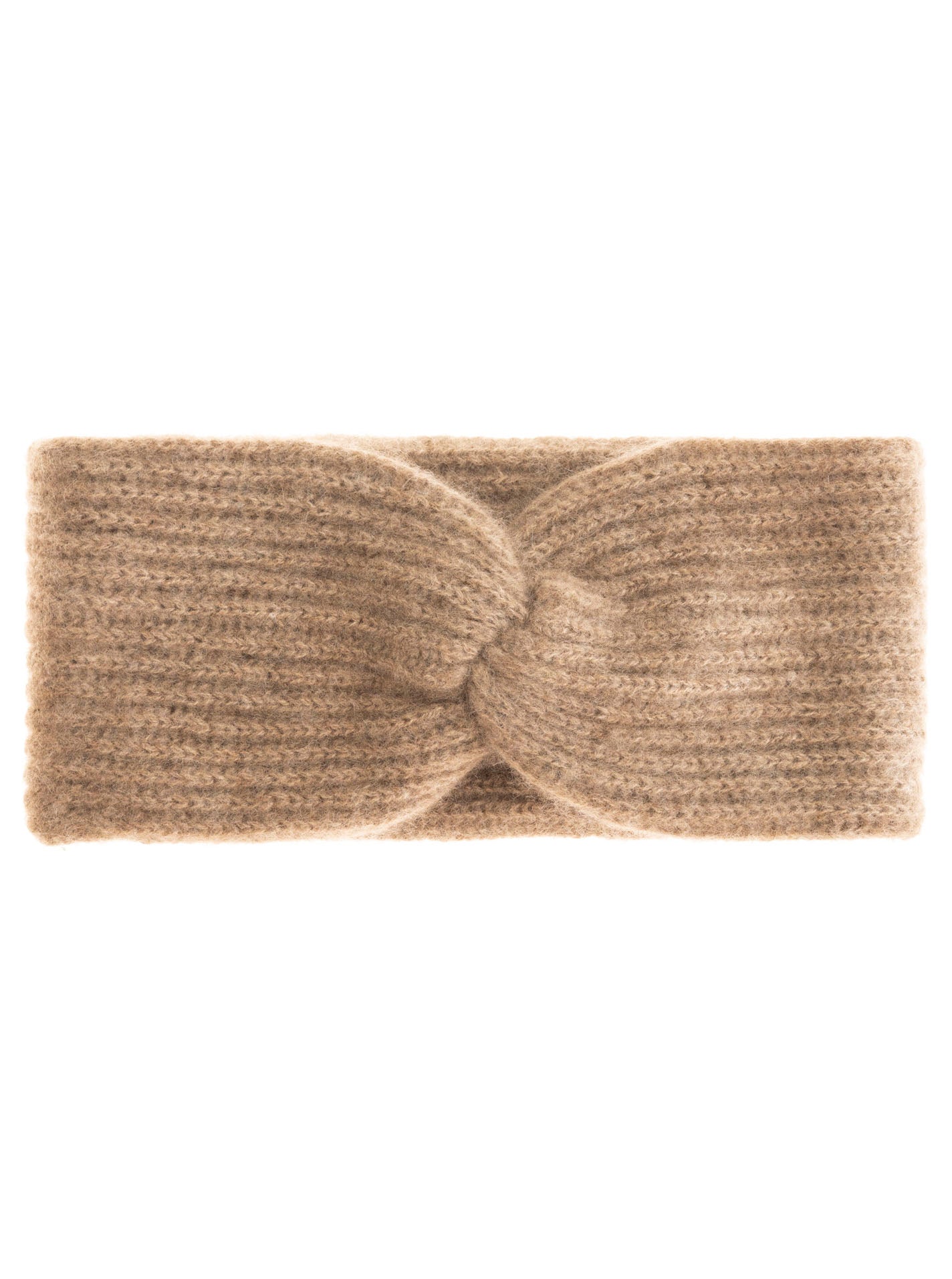 Zwillingsherz - 100% Kaschmir Stirnband - Mittelbeige