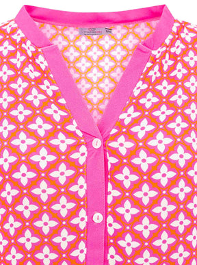 Zwillingsherz - Maxi Kleid Herz/Blumen Design Dreams  - Pink/Orange