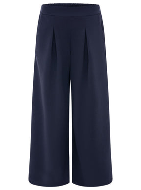 Zwillingsherz Oversize Stoffhose "Bundfalte" - Dunkelblau