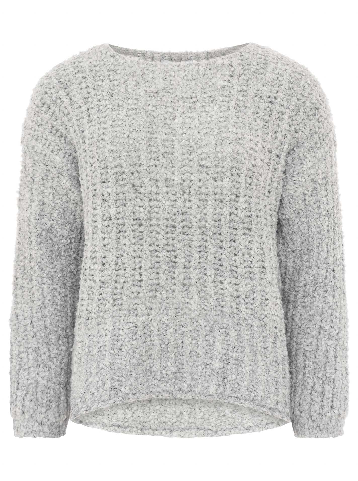 Zwillingsherz - Oversize Pullover mit Wolle - Grau