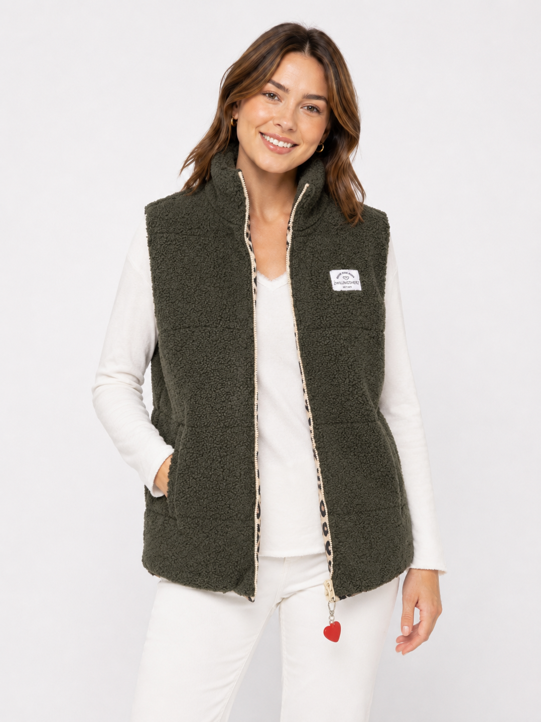 Zwillingsherz - Wendbare Weste Leo - Olive