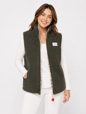 Zwillingsherz - Wendbare Weste Leo - Olive