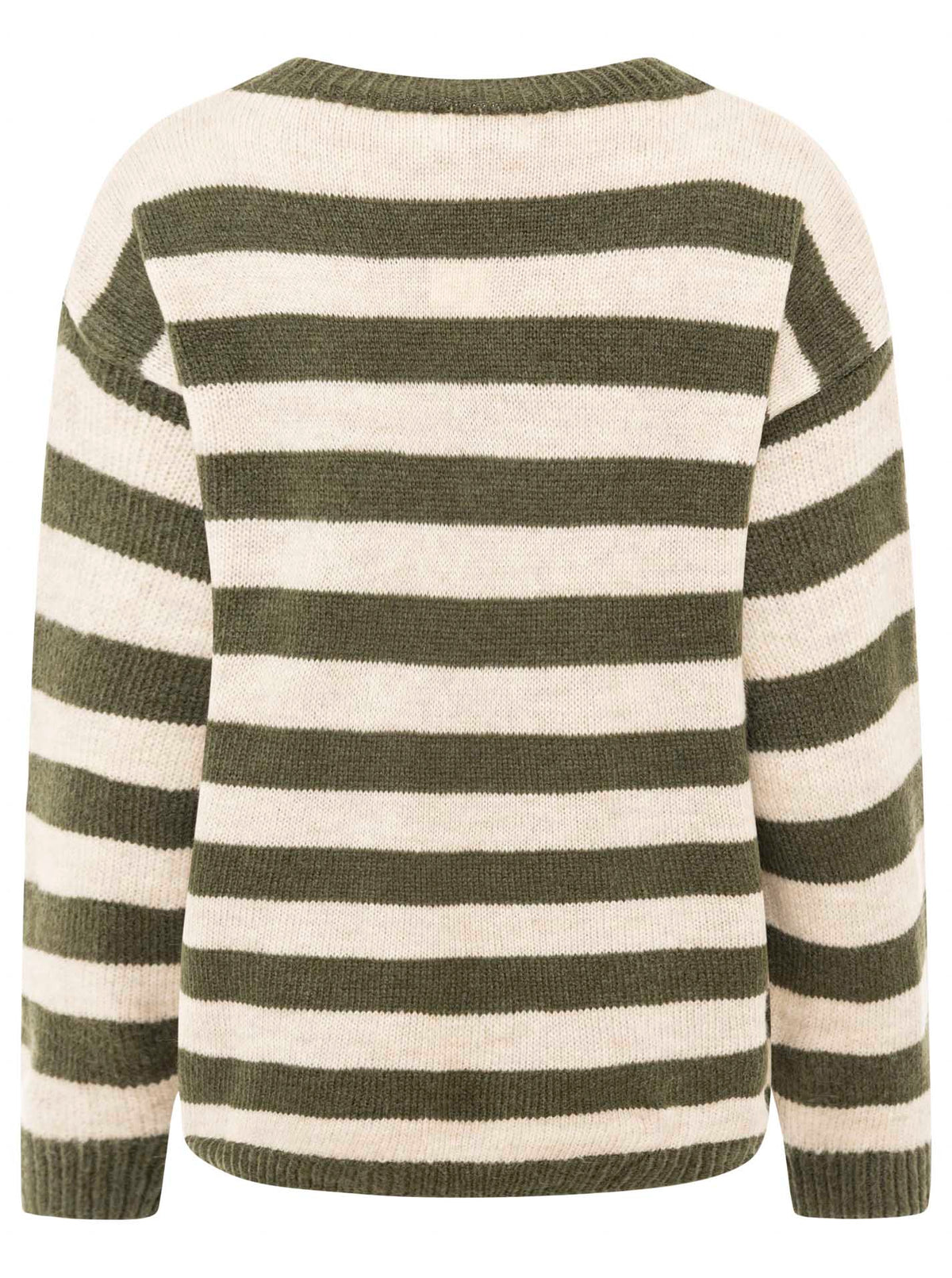 Zwillingsherz - Pullover Streifen Traum - Khaki/Creme