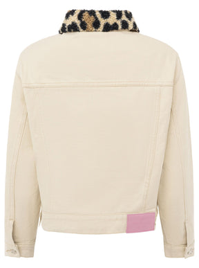 Zwillingsherz - Jeansjacke "Leo Teddy" - Beige