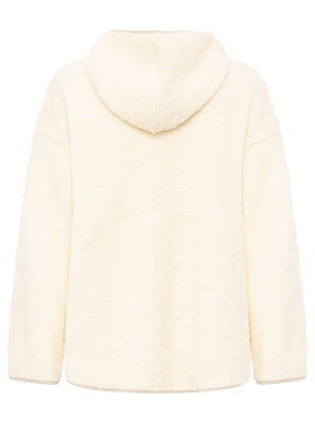 Zwillingsherz - Oversize Teddy Fleece Hoodie - Beige