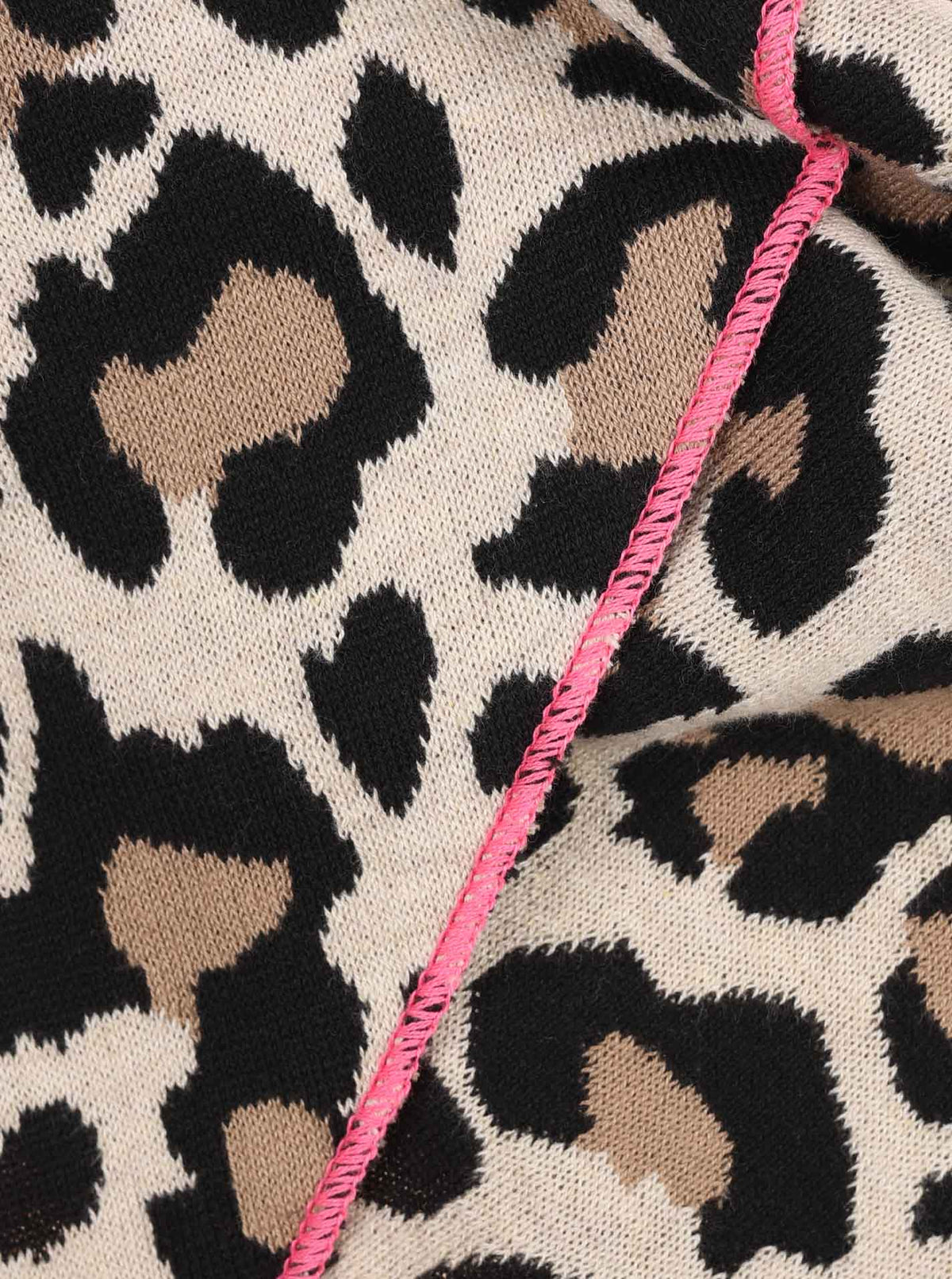Zwillingsherz - Dreieckstuch "Leo Muster" - Beige/Schwarz/Pink