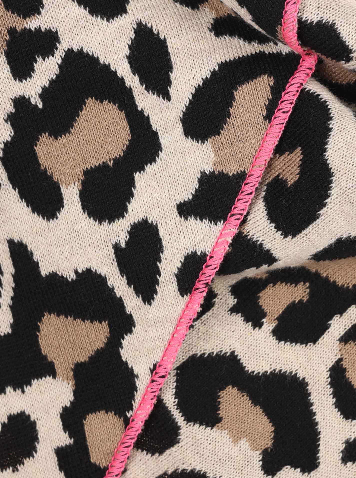 Zwillingsherz - Dreieckstuch "Leo Muster" - Beige/Schwarz/Pink