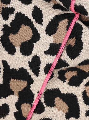 Zwillingsherz - Dreieckstuch "Leo Muster" - Beige/Schwarz/Pink