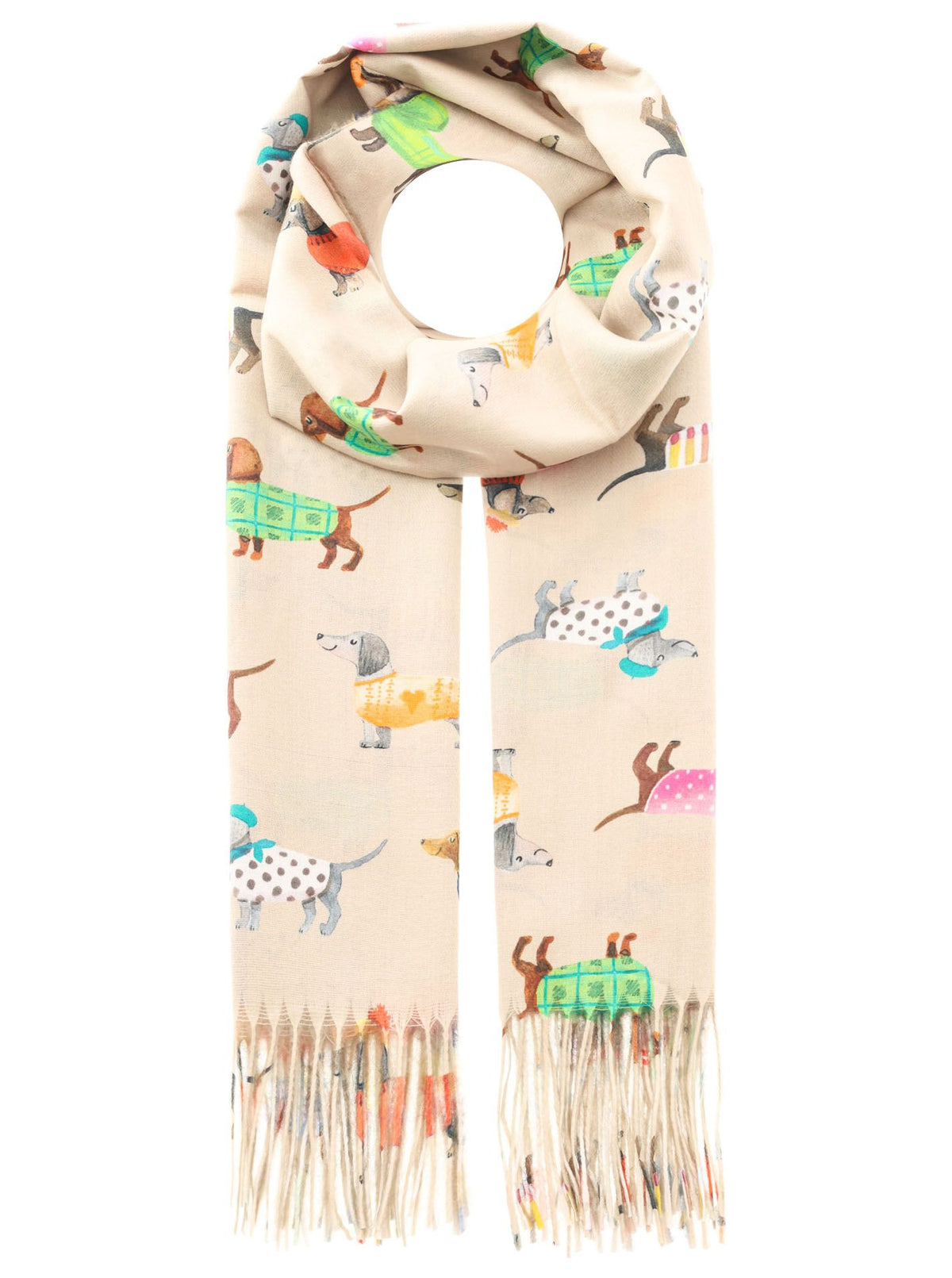 Zwillingsherz - Schal Dackel - Beige