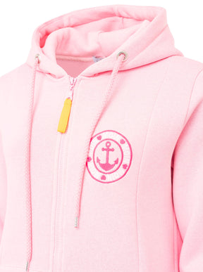 Zwillingsherz - Hoodiemantel "Strandgück Meer" - Rosa-Pink