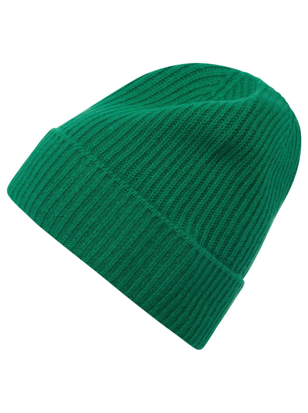 Zwillingsherz - Cashmere Rippstrick Mütze - Grün
