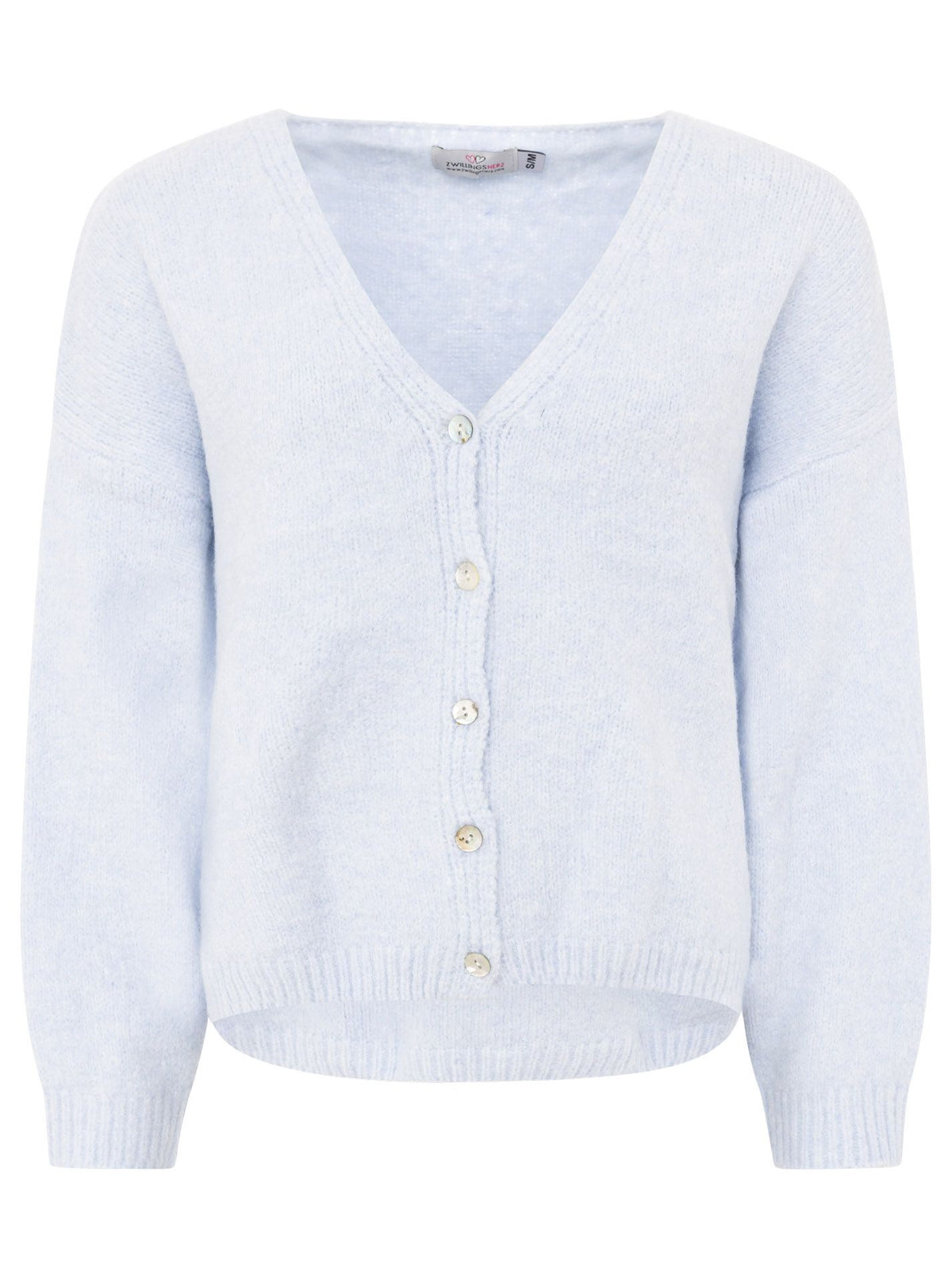 Zwillingsherz - Woll Cardigan mit Knöpfen - Hellblau