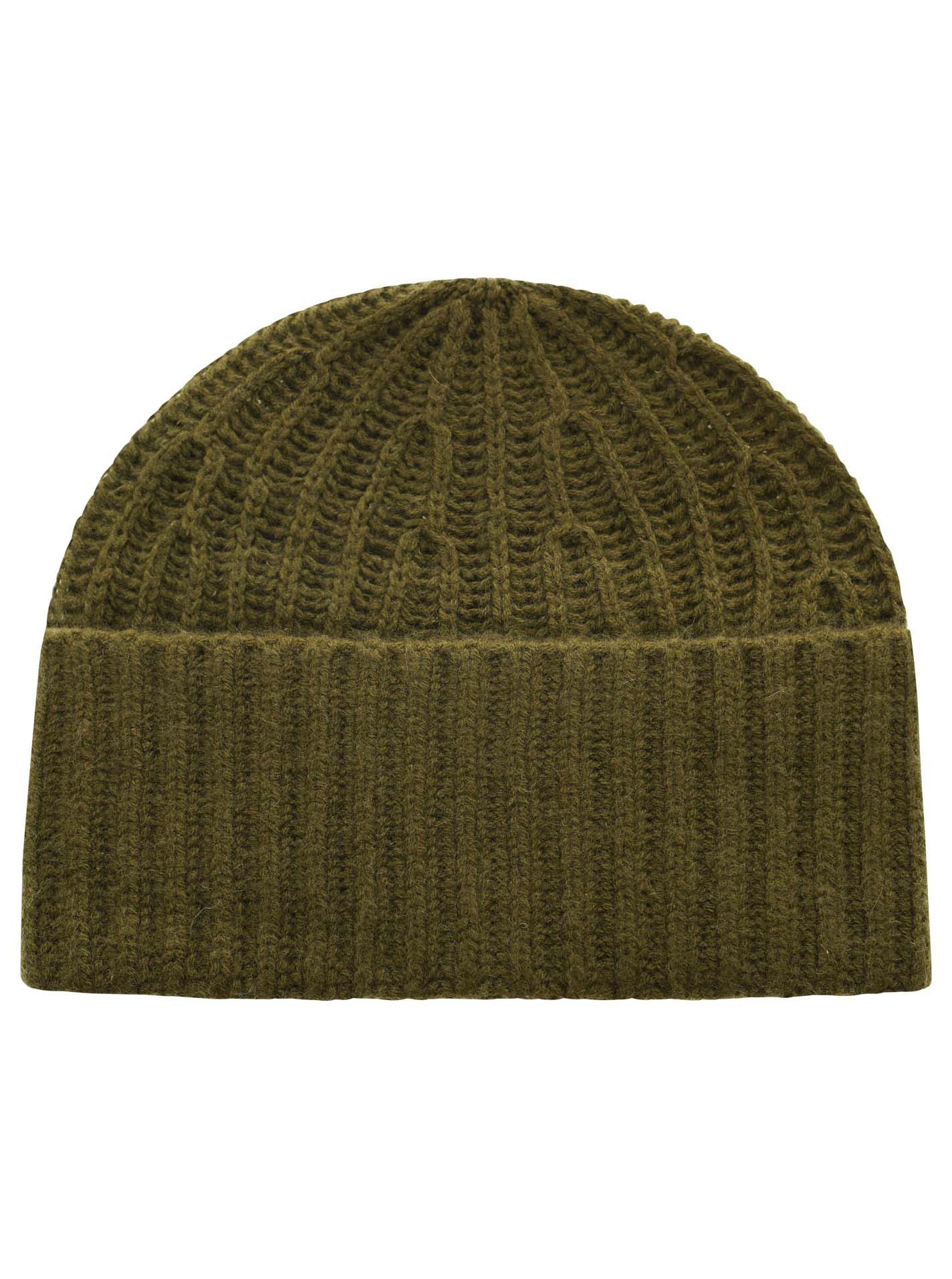 Zwillingsherz - Kaschmir Mütze "Grobstrick" (100% Cashmere) - Olive