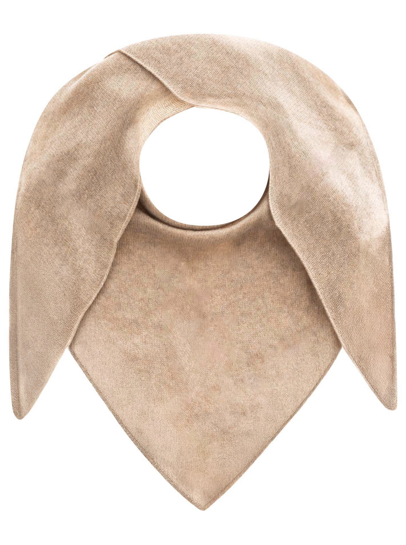 Zwillingsherz Kaschmir Dreieckstuch/Schal (100% Cashmere) - Mittelbeige