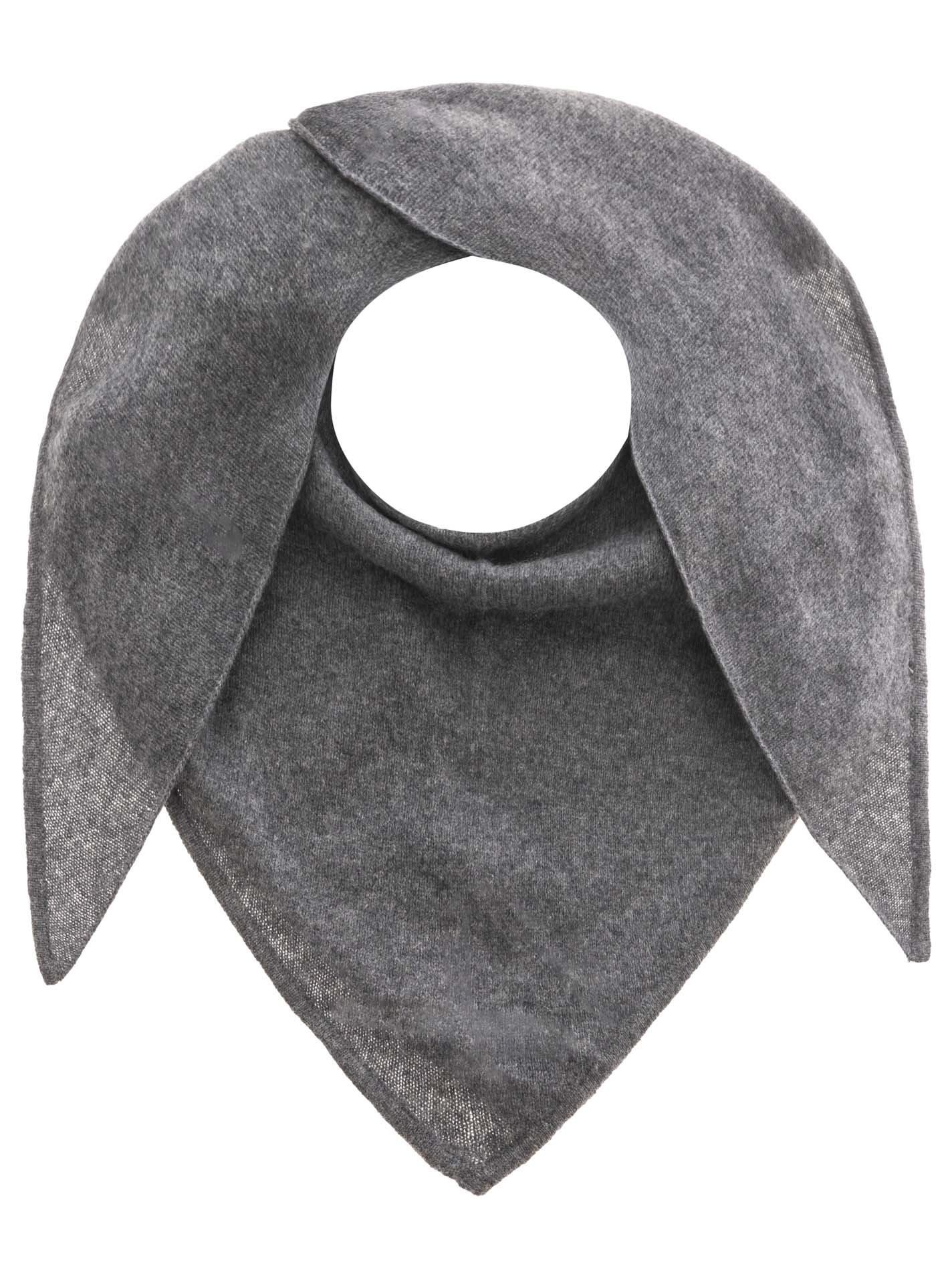 Zwillingsherz Kaschmir Dreieckstuch/Schal (100% Cashmere) - Mittelgrau