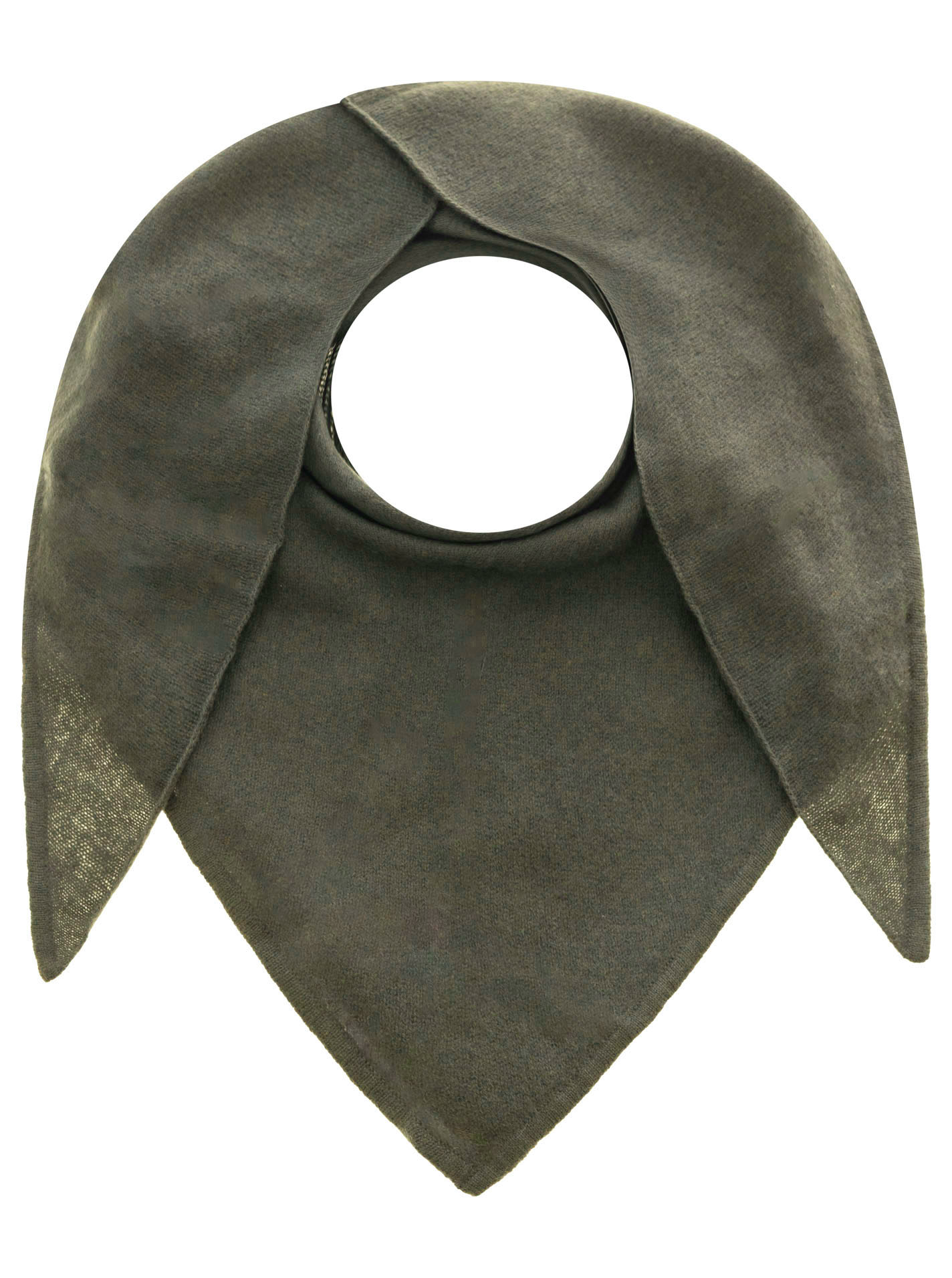 Zwillingsherz Kaschmir Dreieckstuch/Schal (100% Cashmere) - Olive