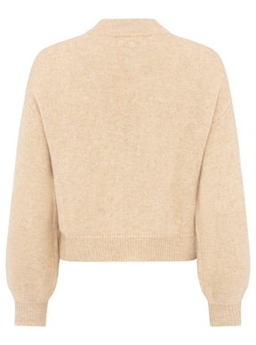Zwillingsherz - Kaschmir Bomberjacke Zipper (100% Cashmere) - Hellbeige