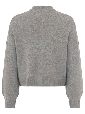 Zwillingsherz - Kaschmir Bomberjacke Zipper (100% Cashmere) - Mittelgrau