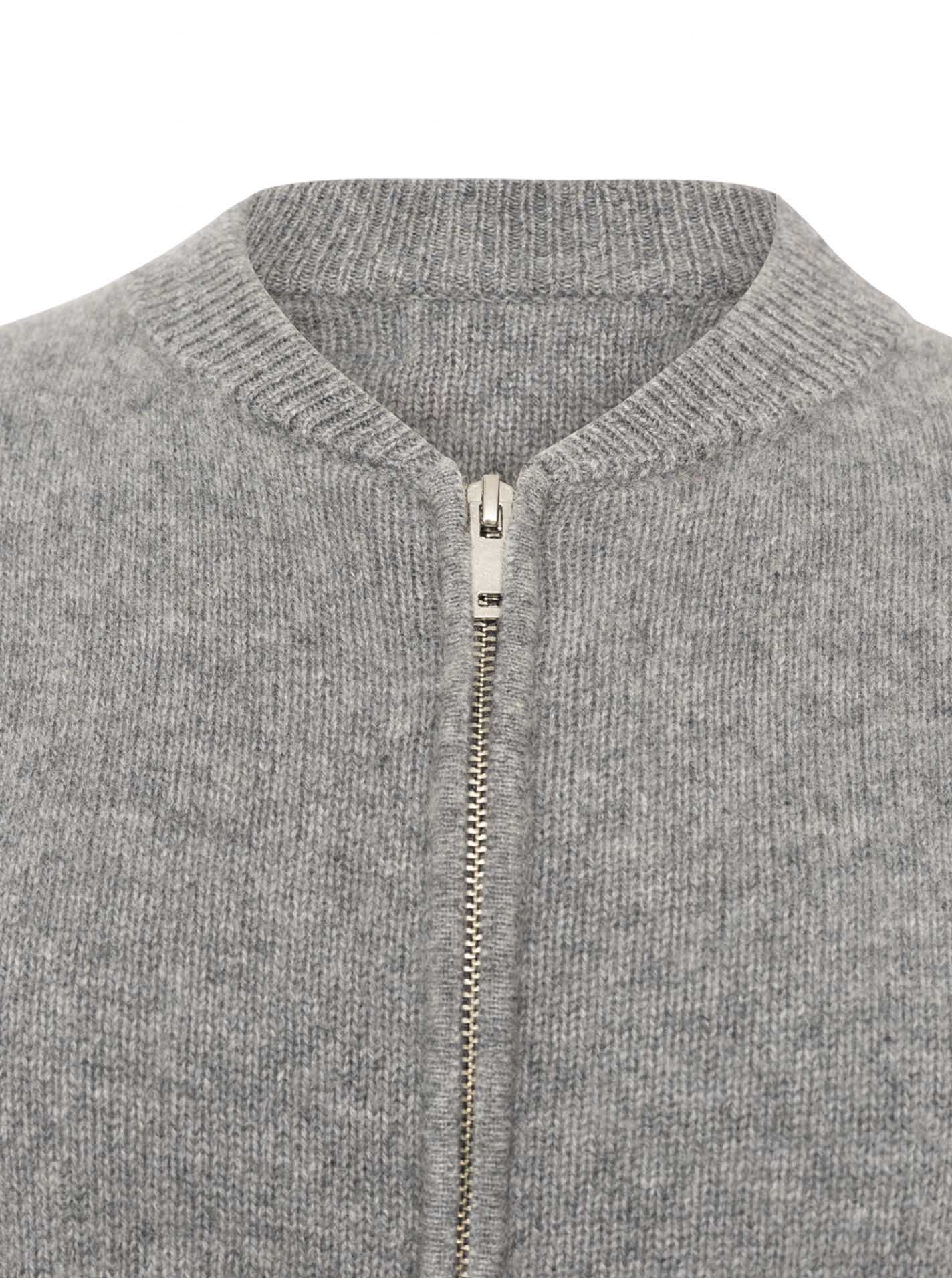 Zwillingsherz - Kaschmir Bomberjacke Zipper (100% Cashmere) - Mittelgrau