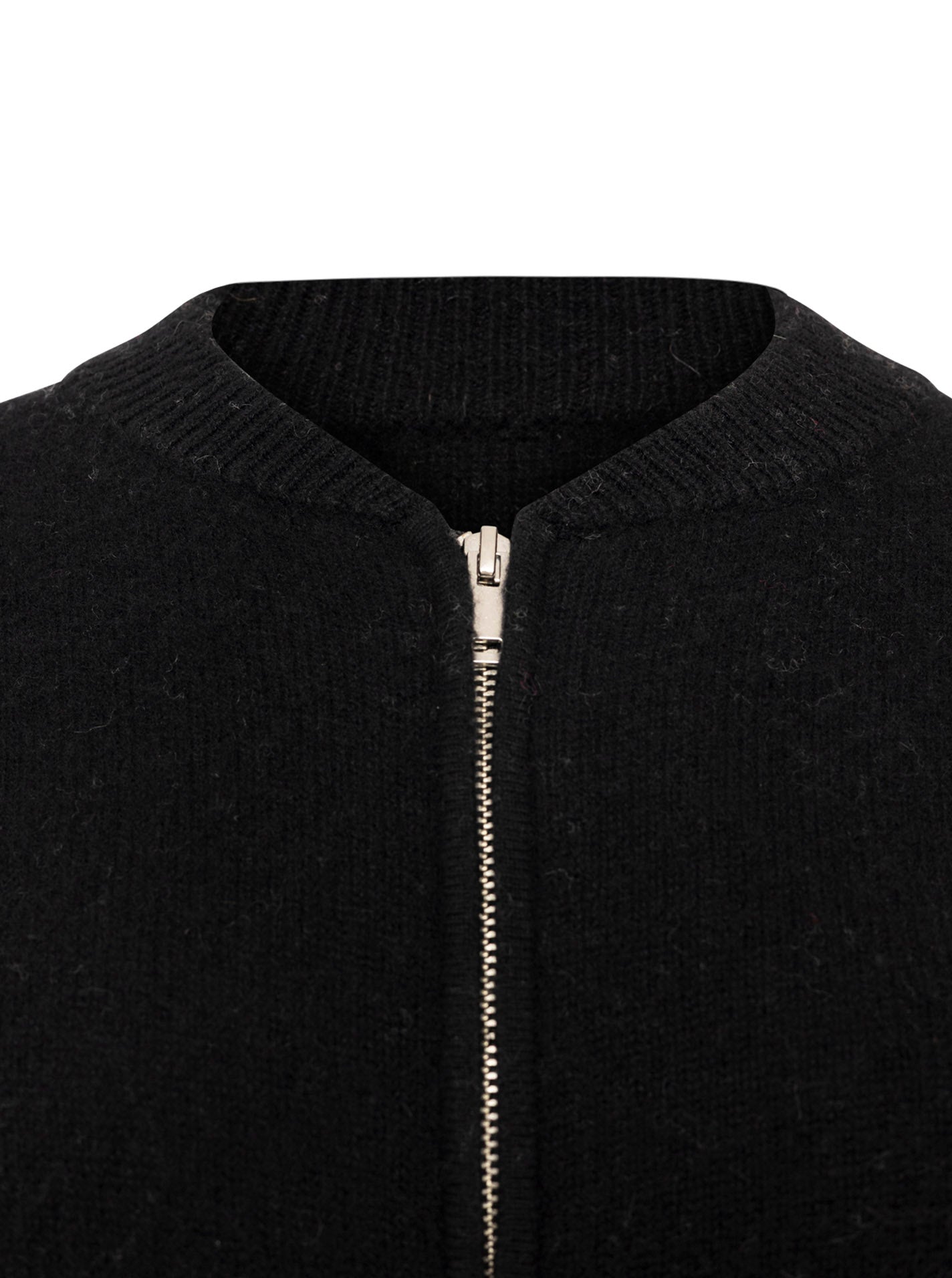 Zwillingsherz - Kaschmir Bomberjacke Zipper (100% Cashmere) - Schwarz