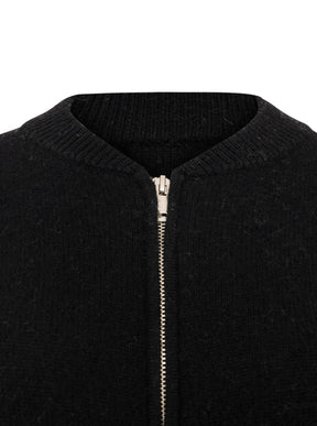 Zwillingsherz - Kaschmir Bomberjacke Zipper (100% Cashmere) - Schwarz
