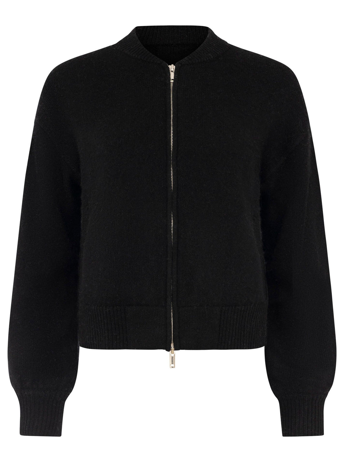 Zwillingsherz - Kaschmir Bomberjacke Zipper (100% Cashmere) - Schwarz