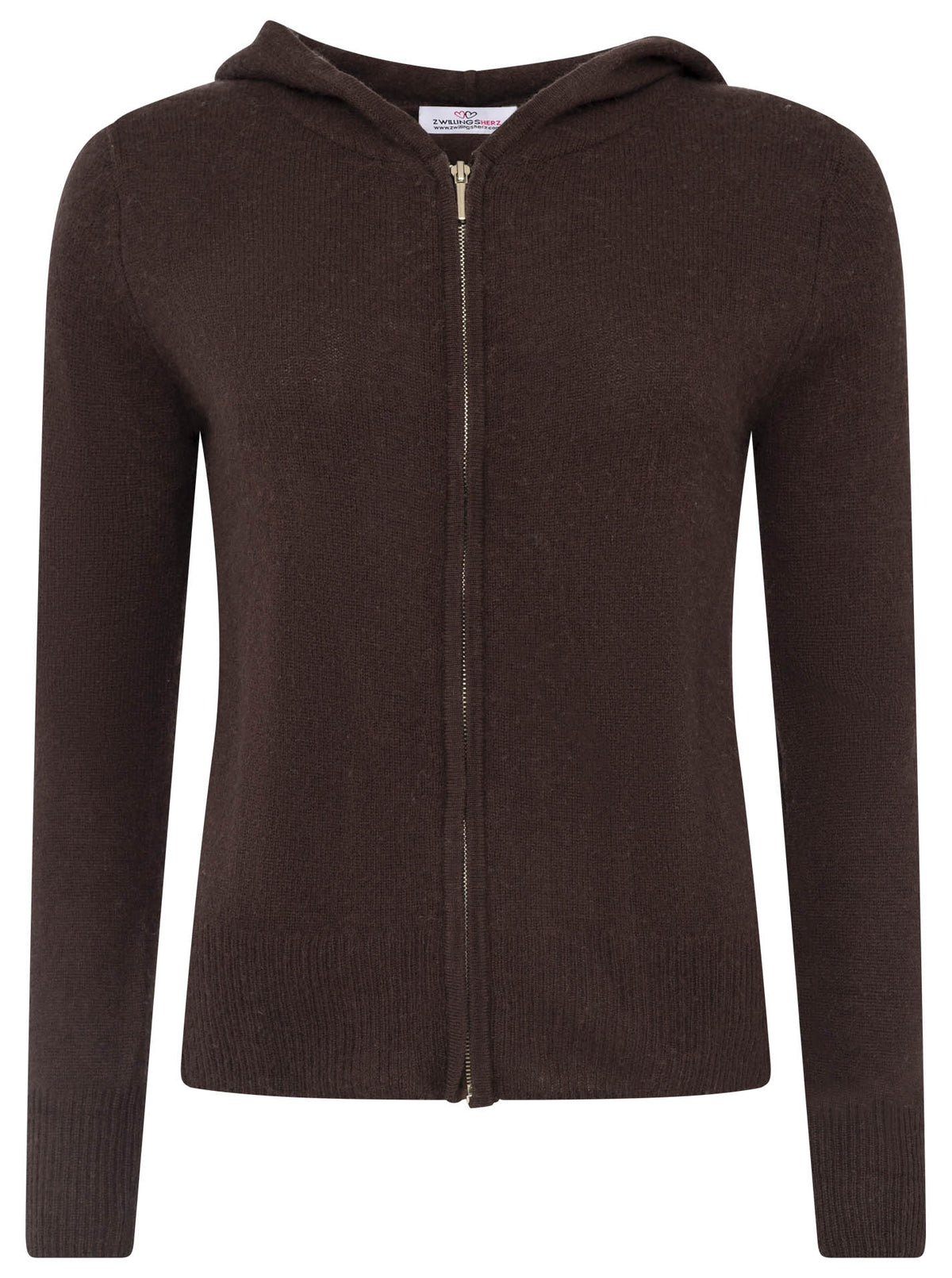 Zwillingsherz - Kaschmir Cardigan mit Kapuze (100% Cashmere) - Braun