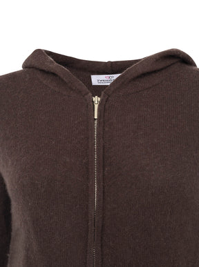 Zwillingsherz - Kaschmir Cardigan mit Kapuze (100% Cashmere) - Braun