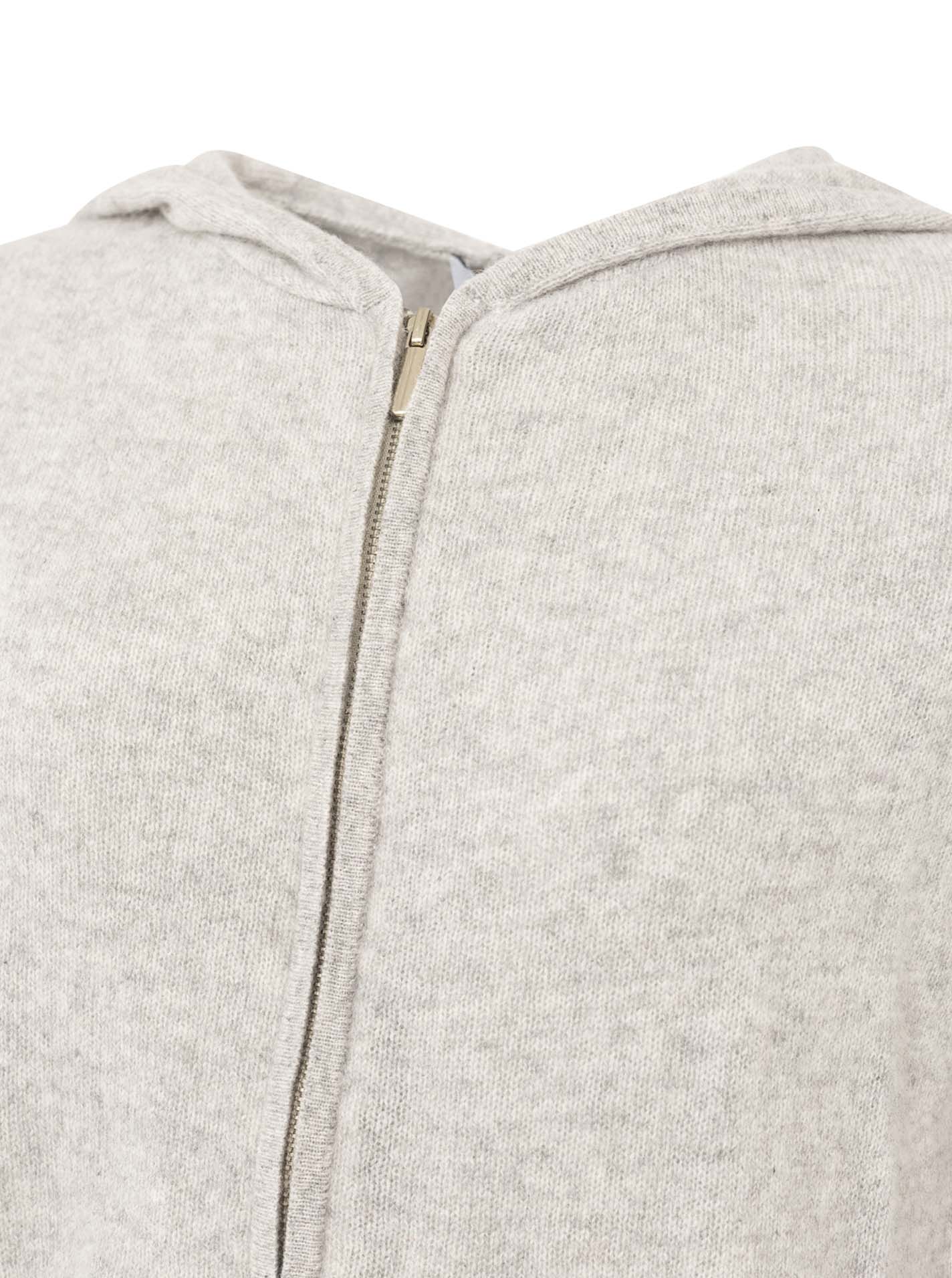 Zwillingsherz - Kaschmir Cardigan mit Kapuze (100% Cashmere) - Hellgrau