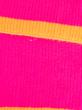 Zwillingsherz 100% Cashmere Gerippter Schal Kontrast Neonpink Detail 2