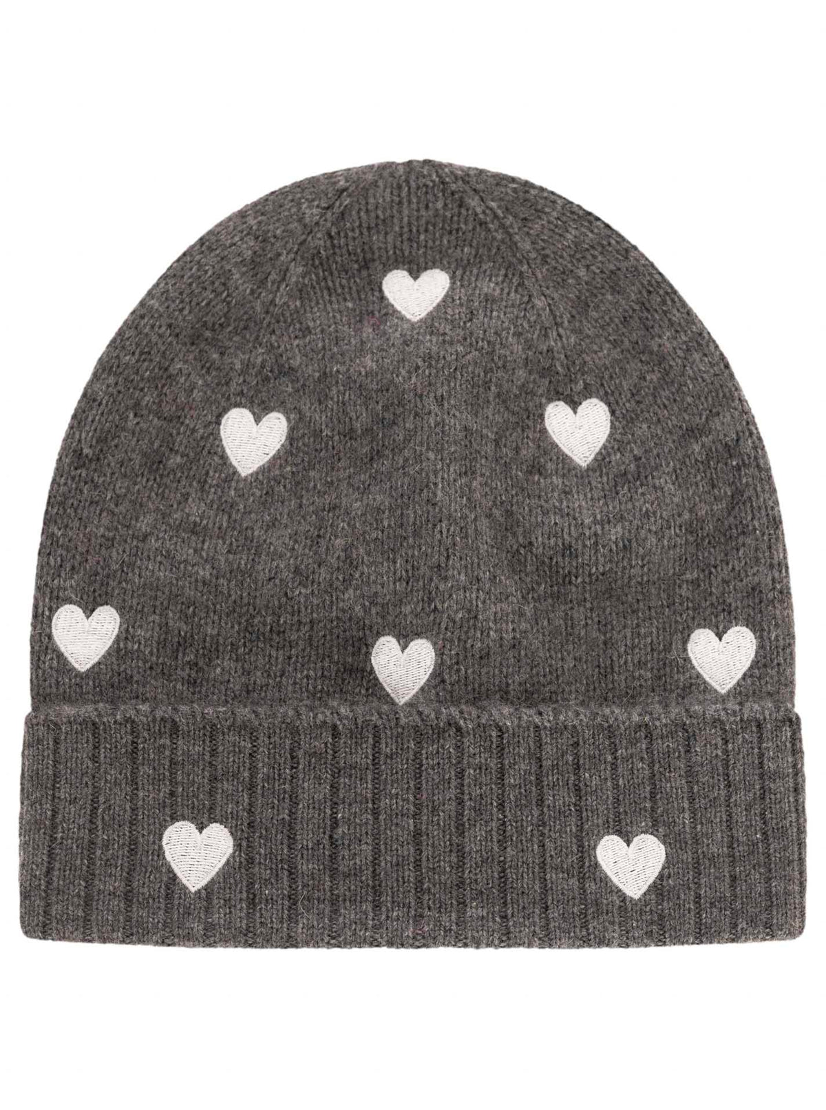 Zwillingsherz Kaschmir-Mütze Herzchen (100% Cashmere) - Anthrazit