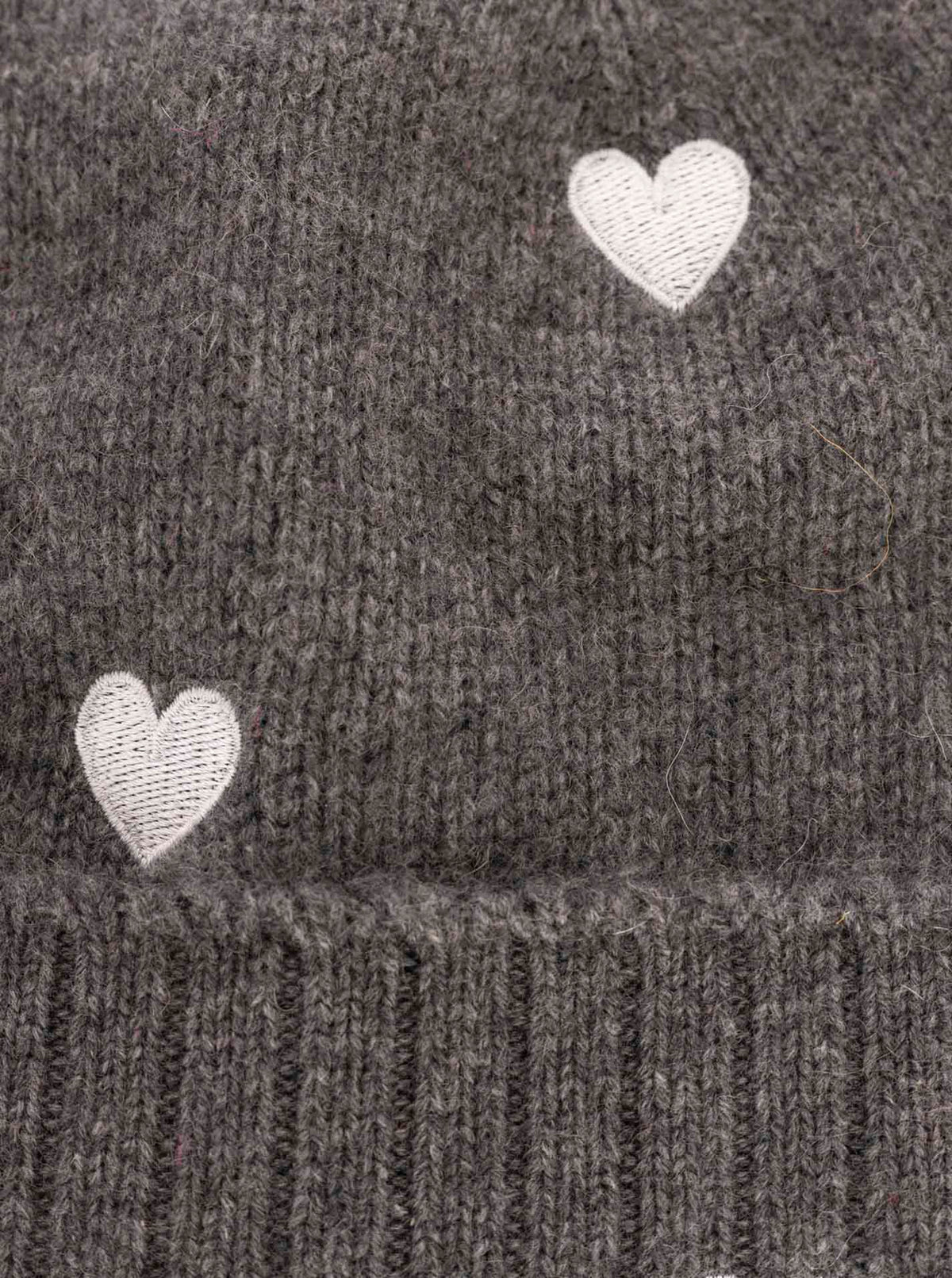 Zwillingsherz Kaschmir-Mütze Herzchen (100% Cashmere) - Anthrazit