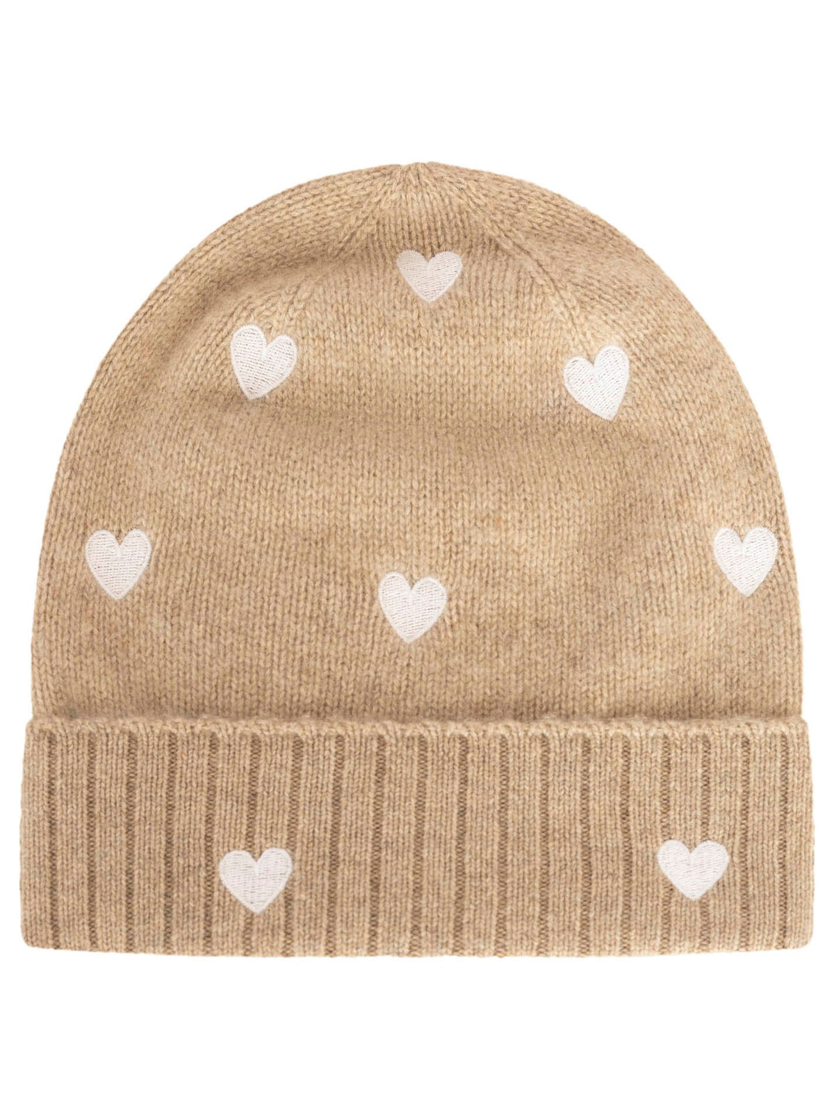 Zwillingsherz Kaschmir-Mütze Herzchen (100% Cashmere) - Mittelbeige
