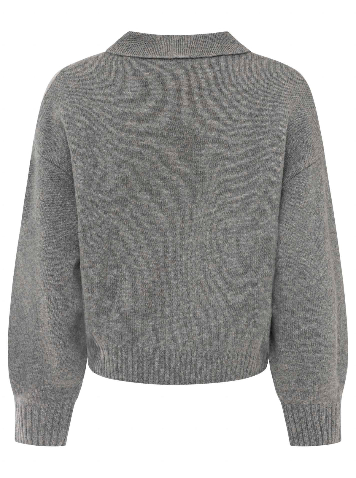 Zwillingsherz - Kaschmir Poloshirt Cozy (100% Cashmere) - Mittelgrau