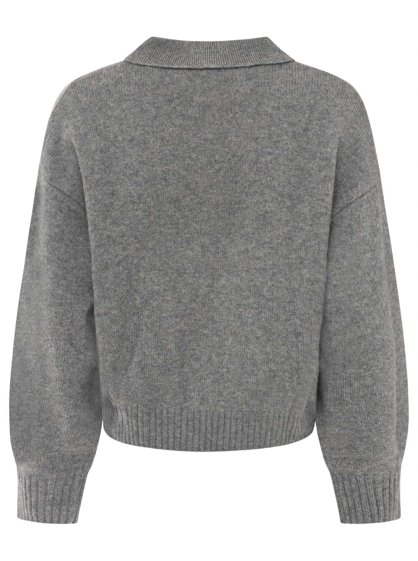 Zwillingsherz - Kaschmir Poloshirt Cozy (100% Cashmere) - Mittelgrau
