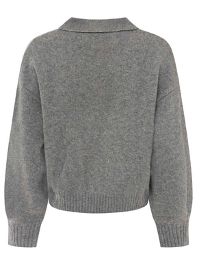 Zwillingsherz - Kaschmir Poloshirt Cozy (100% Cashmere) - Mittelgrau