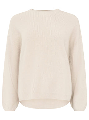 Zwillingsherz - Kaschmir Pullover Boxy Rippe (100% Cashmere) - Greige