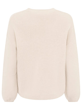 Zwillingsherz - Kaschmir Pullover Boxy Rippe (100% Cashmere) - Greige