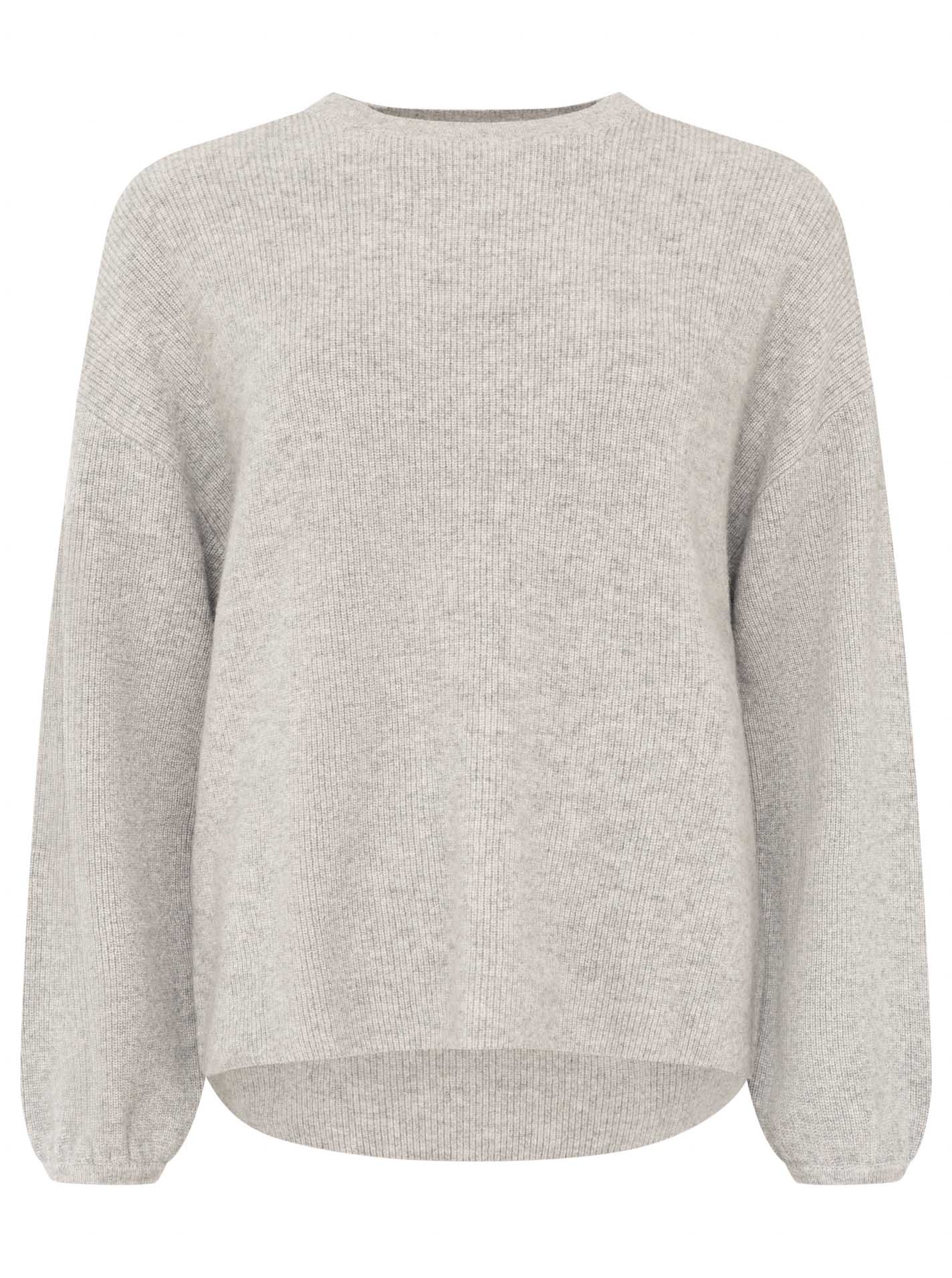 Zwillingsherz - Kaschmir Pullover Boxy Rippe (100% Cashmere) - Hellgrau