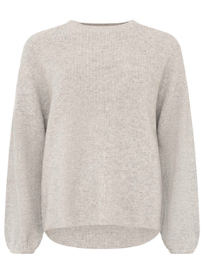 Zwillingsherz - Kaschmir Pullover Boxy Rippe (100% Cashmere) - Hellgrau