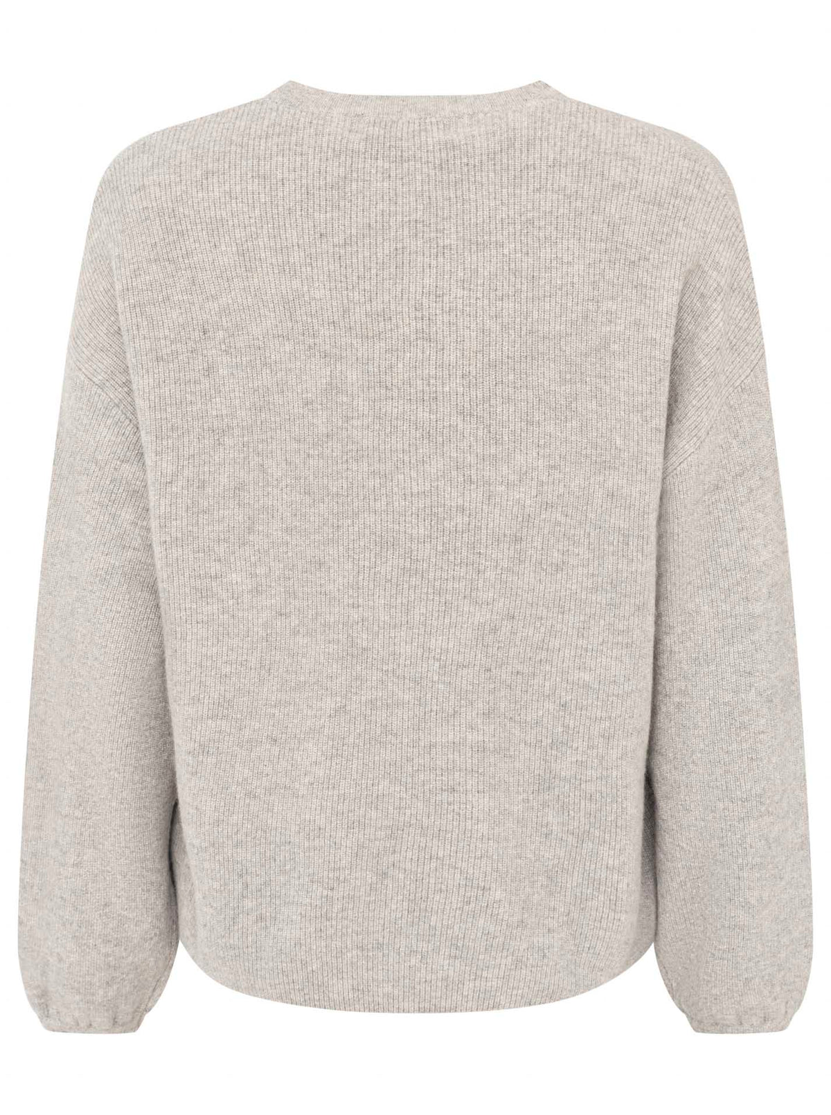 Zwillingsherz - Kaschmir Pullover Boxy Rippe (100% Cashmere) - Hellgrau