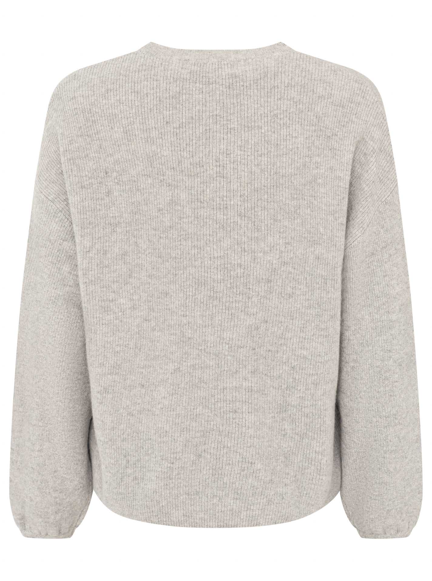 Zwillingsherz - Kaschmir Pullover Boxy Rippe (100% Cashmere) - Hellgrau